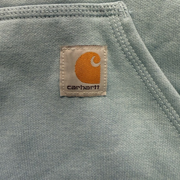 Carhartt Men's Light Blue Hoodie with Logo Sleeve, XL, new without tags - Picture 4 of 6